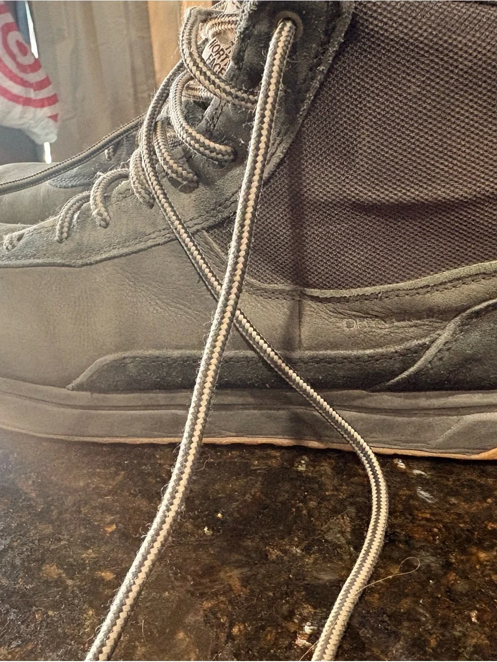 The North Face Men’s Gray Suede High-Top Boots with Brown Sole